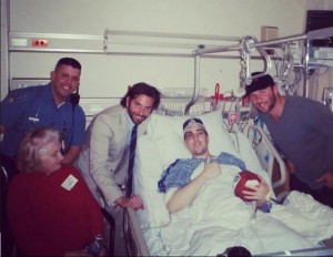 Jeff Bauman in the hospital after the Boston Marathon bombing