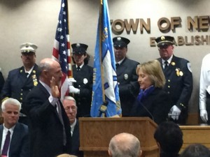 Hillary Clinton swears in Rob Greenstein as Town of New Castle Supervisor